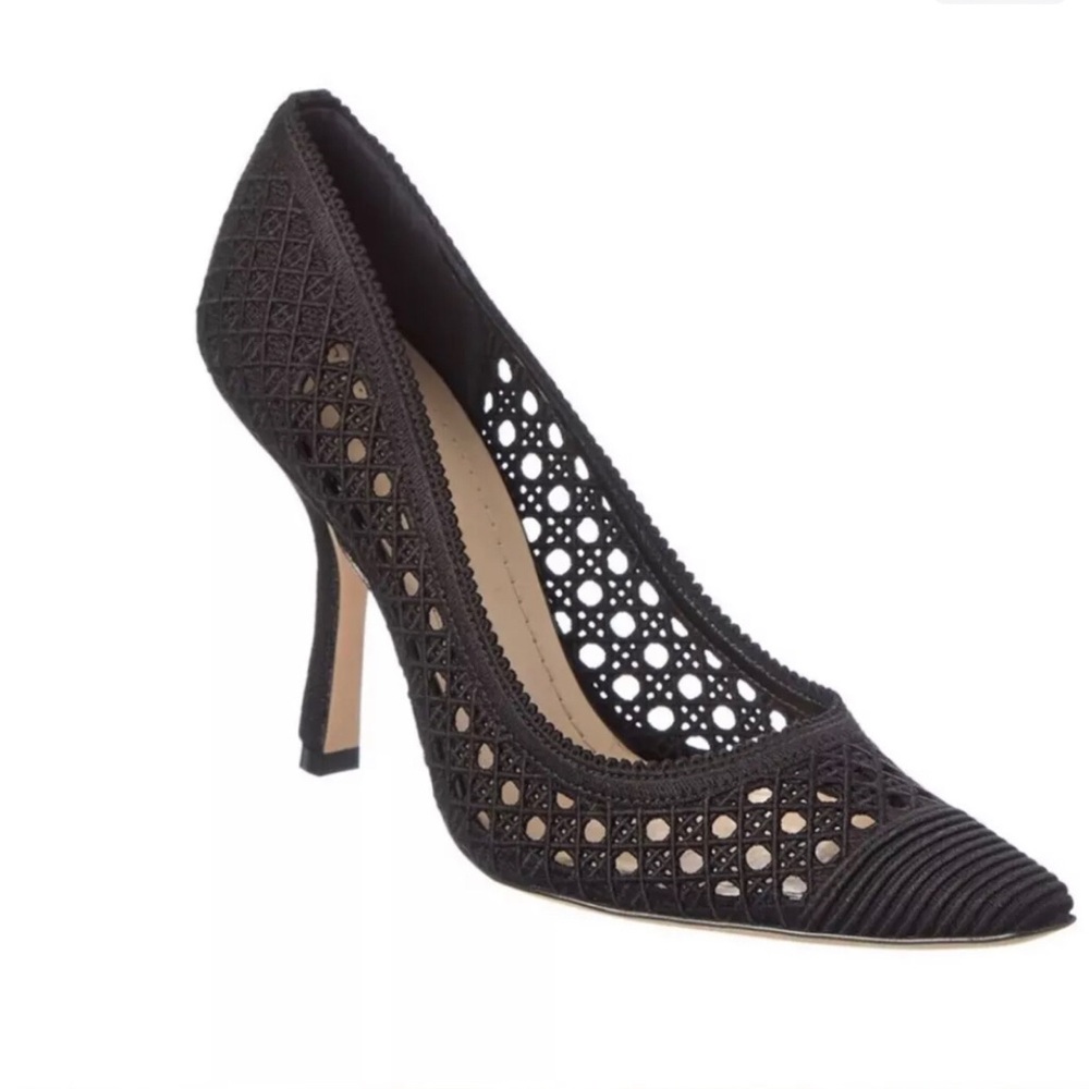 Christian Dior Capture black crochet mesh pumps 37.5=7.5 - Picture 1 of 7